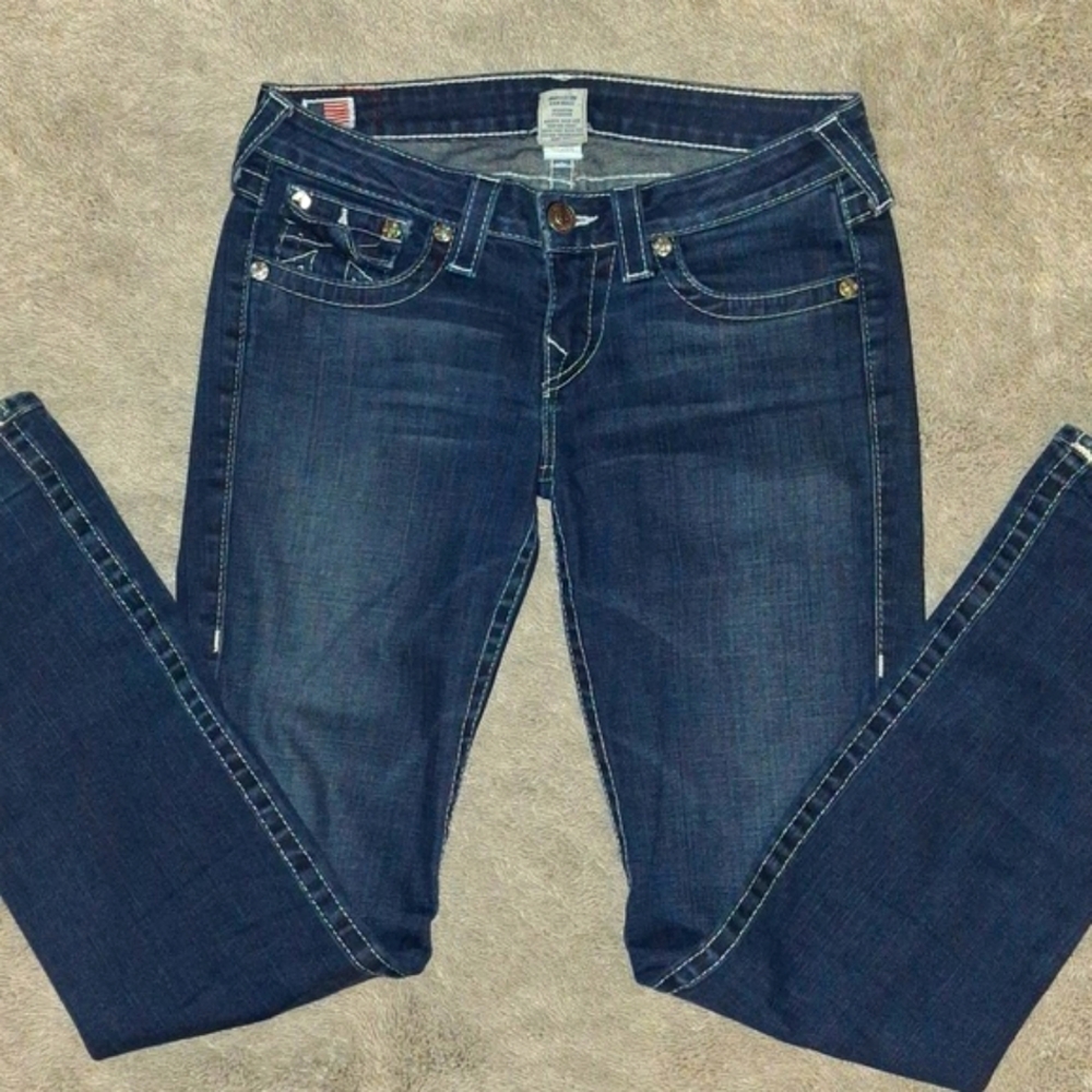 Like New True Religion Low-Rise Dark Wash Jeans